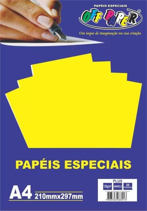 PAPEL PLUS AMARELO 180G A4 20 FLS