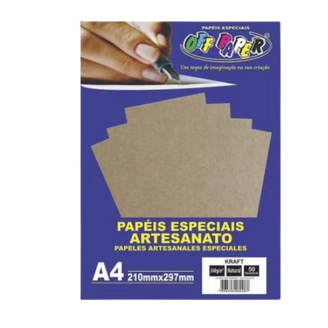 PAPEL KRAFT NATURAL A4 240G 50 FLS