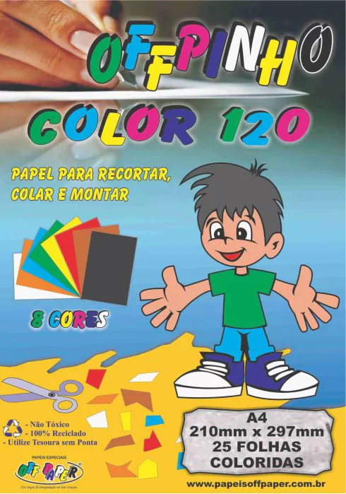 PAPEL CRIATIVO  COLOR120G 25FLS  - OFFPINHO