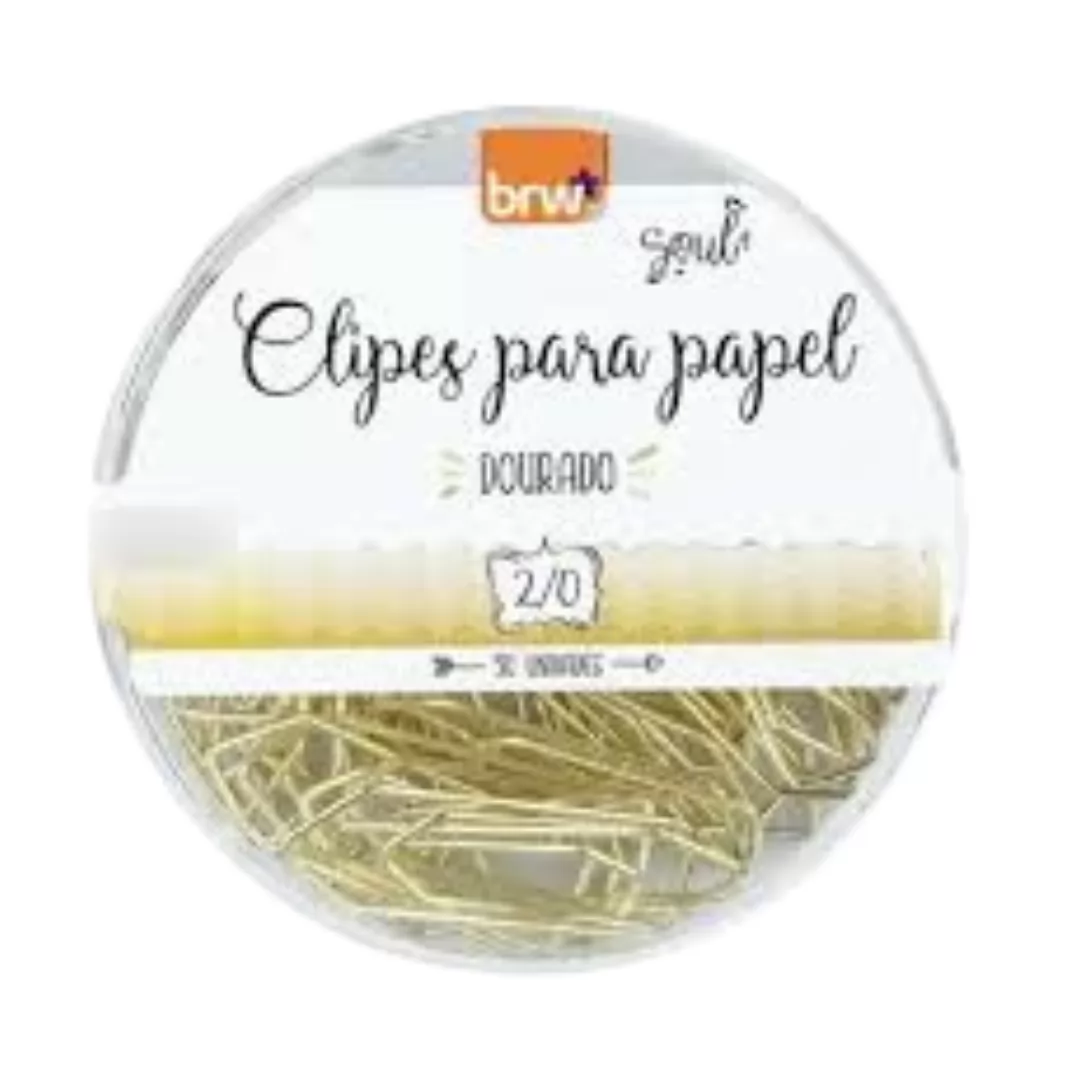 CLIPES PARA PAPEL 2/0 DOURADO 50 UNIDADES