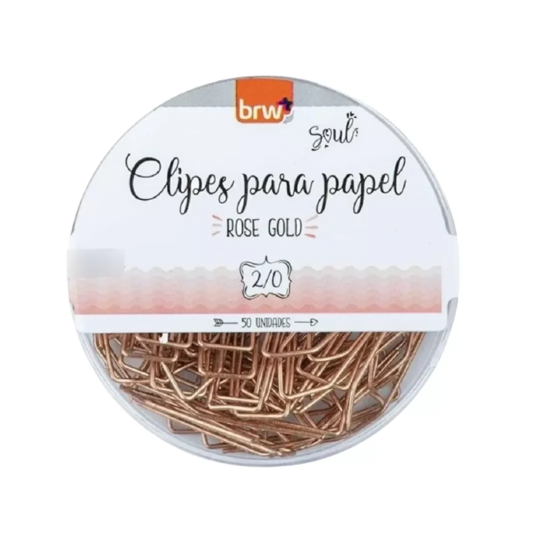 CLIPES PARA PAPEL 2/0 ROSE GOLD 50 UNIDADES