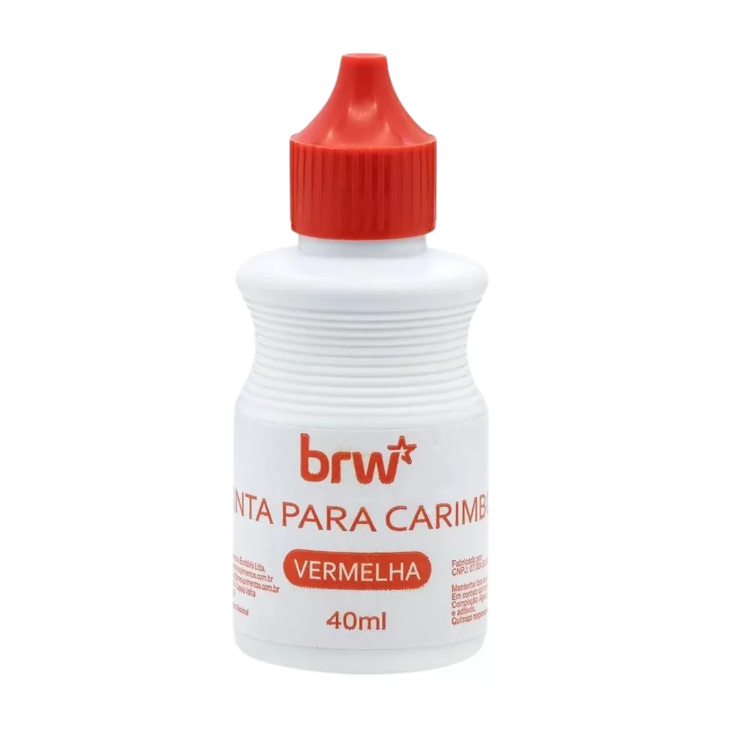 TINTA PARA CARIMBO 40 ML VERMELHA BRW