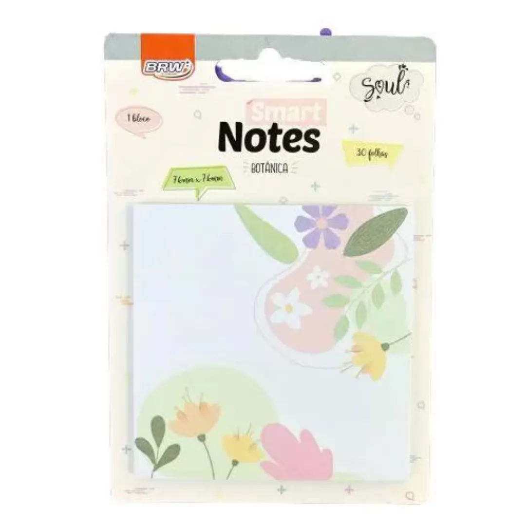 BLOCO SMART NOTES 76X76MM BOTÂNICA  30FLS