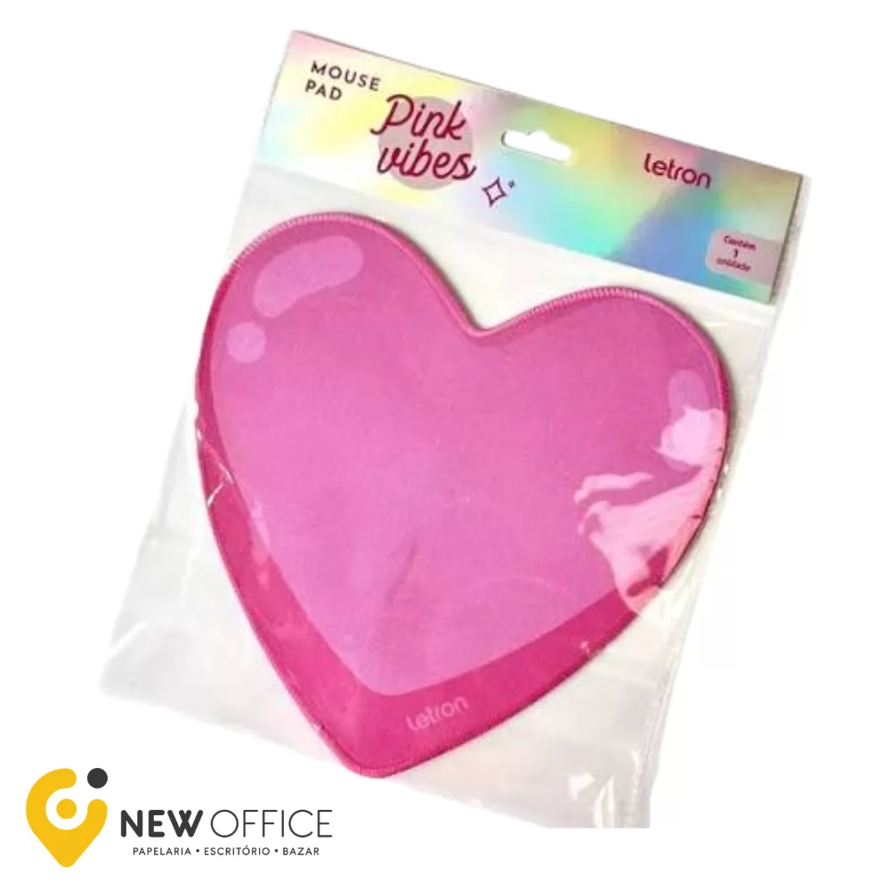 MOUSE PAD PINK VIBES CORACAO UN LETRON