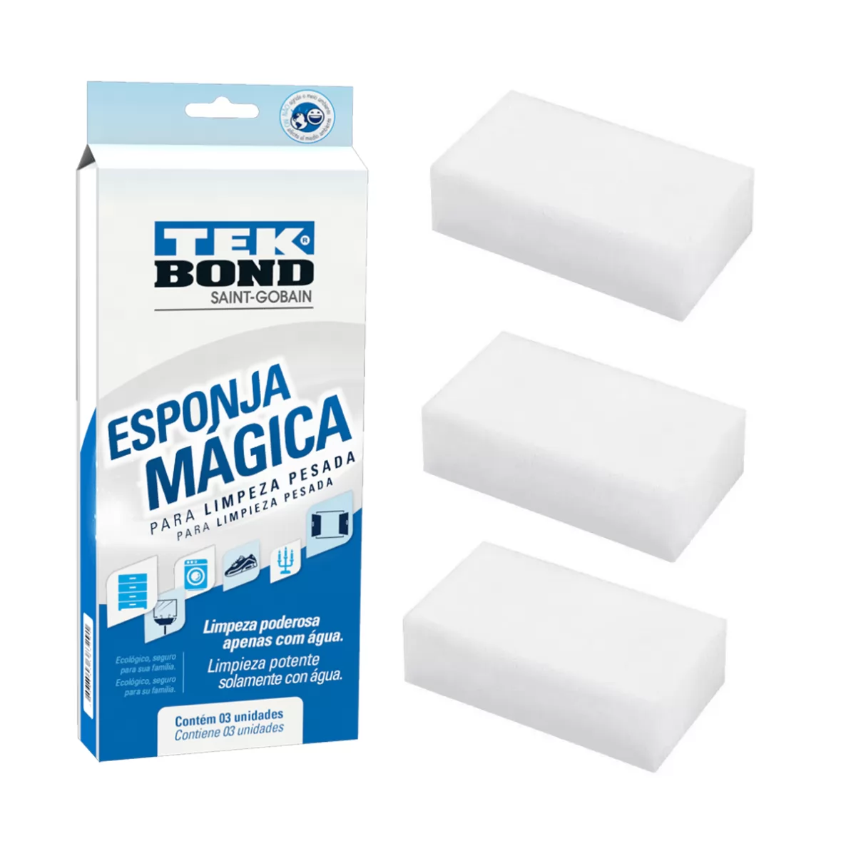 ESPONJA MAGICA EMBALAGEM C/ 03 UNID
