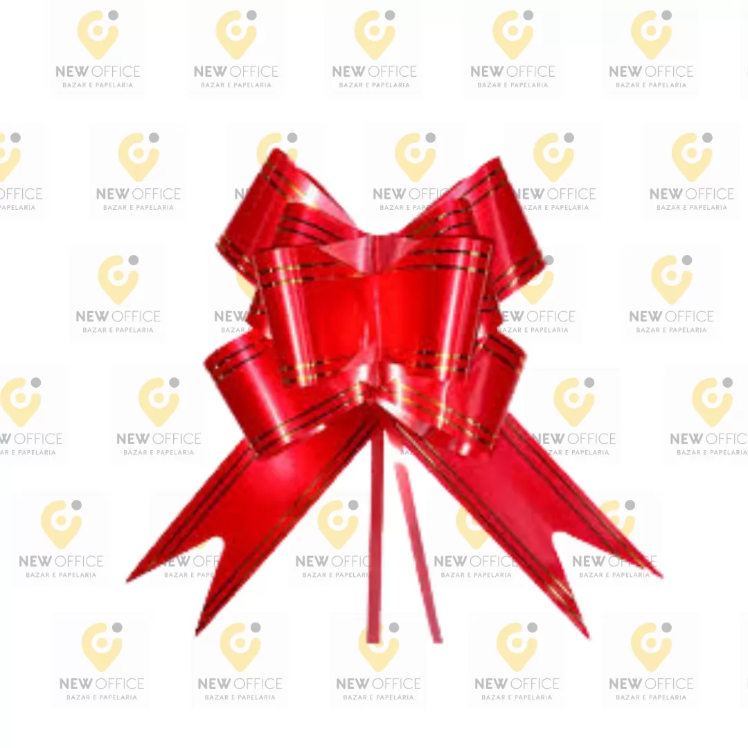 LACO FACIL P (11MMX20,5CM) - VERMELHO E FILETE DOURADO