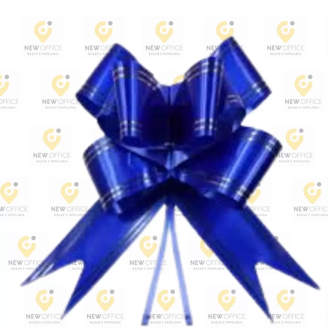 LACO FACIL GG (45MMX71CM) - AZUL ESCURO E FILETE DUPLO DOURADO