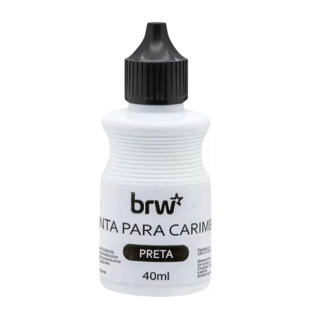 TINTA PARA CARIMBO 40 ML PRETA- BRW