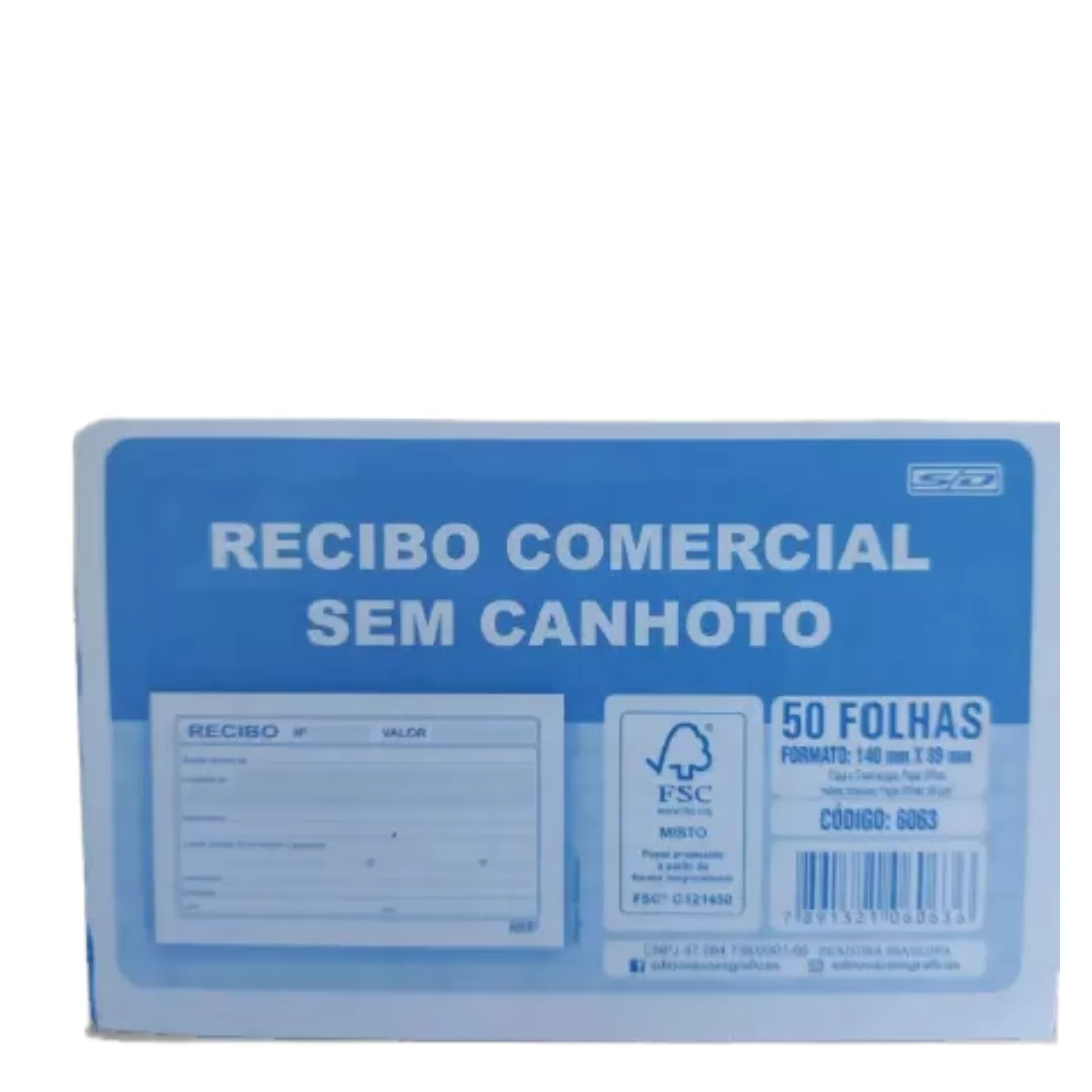 RECIBO COMERCIAL S/CANHOTO 50F 140X89 - SÃO DOMINGOS