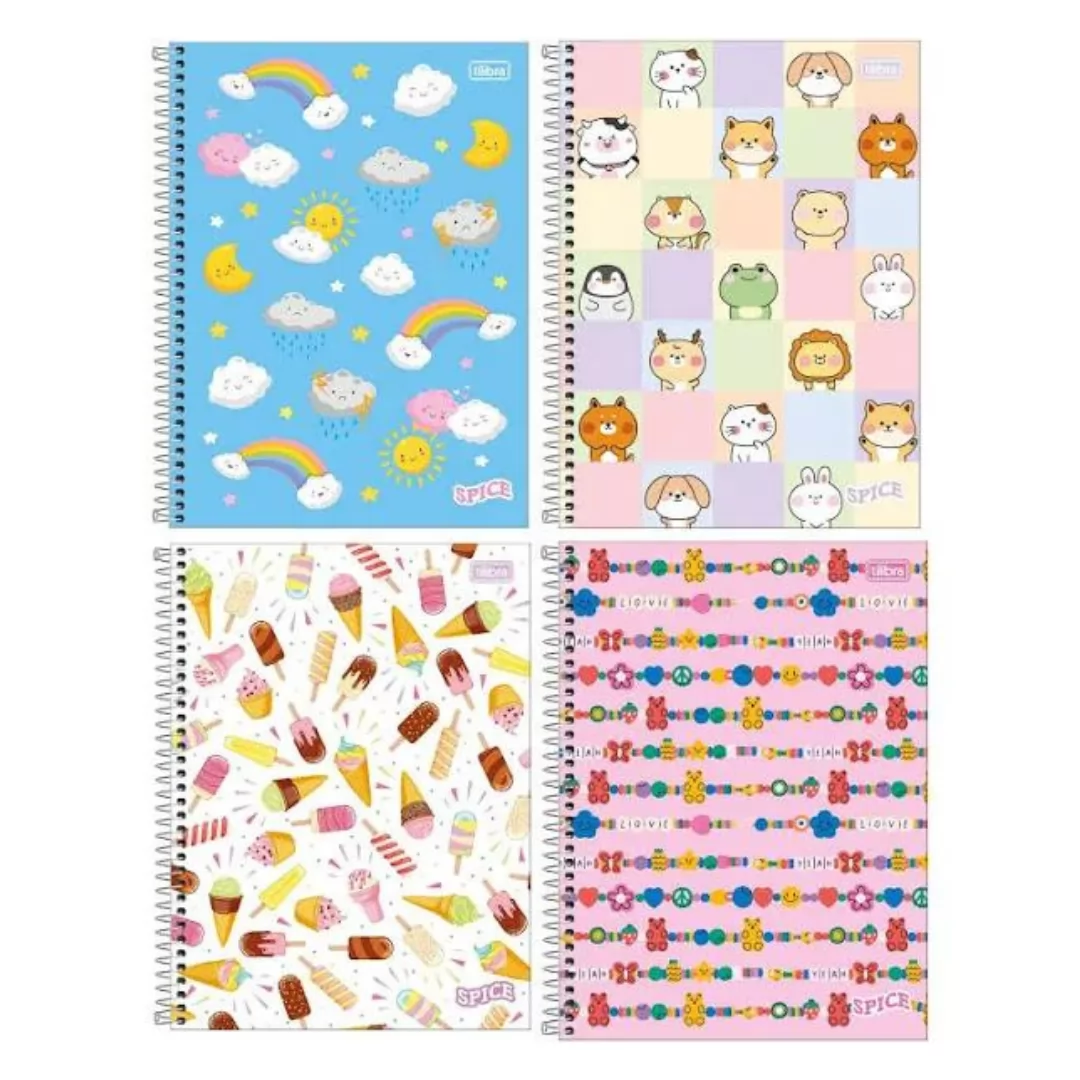CADERNO UNIVERSITÁRIO SPICE FEMININO 1M 80FLS