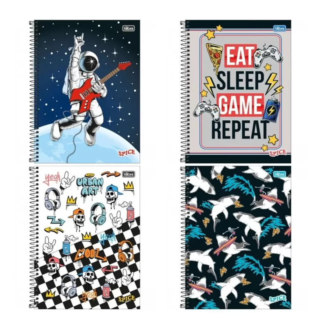 CADERNO UNIVERSITÁRIO SPICE MASCULINO 1M 80FLS
