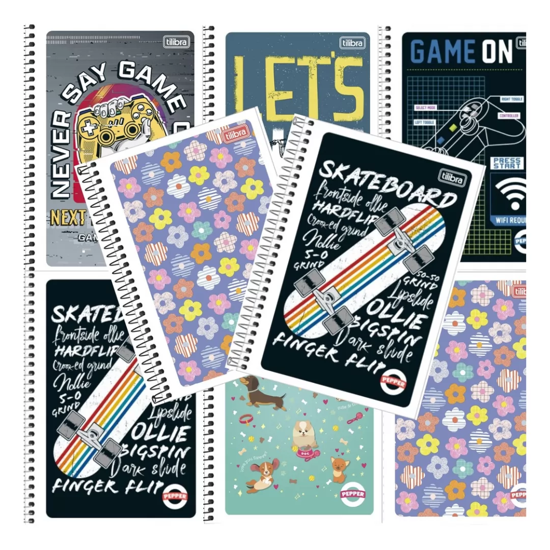 CADERNO ESPIRAL CAPA FLEX 1/4 PEPPER 80FLS