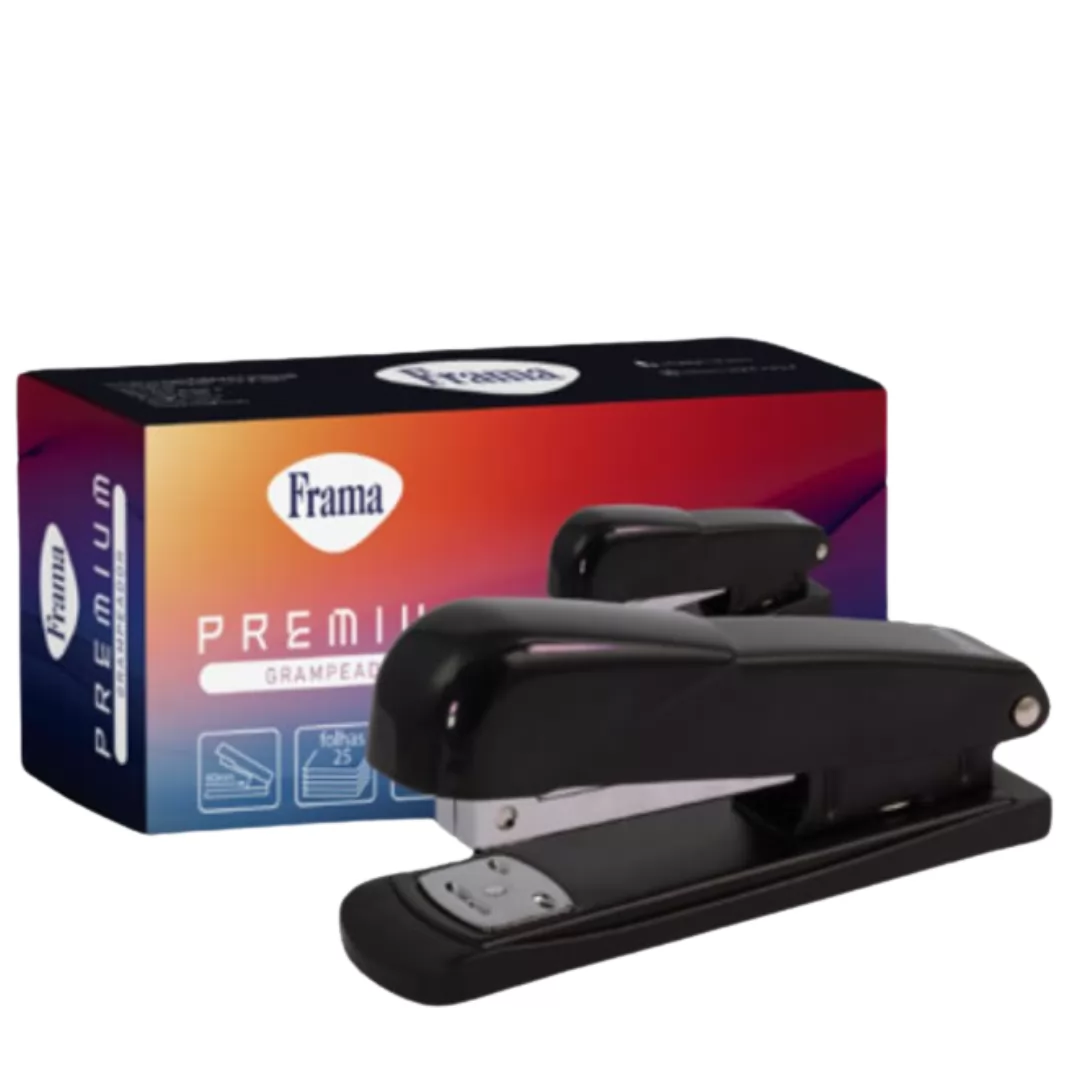 GRAMPEADOR METAL 25 FLS PRETO 12,8CM