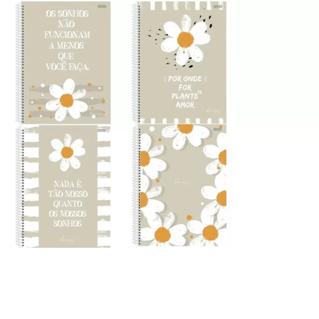 CADERNO UNIVERSITÁRIO 1M  80F DAISY -SÃO DOMINGOS
