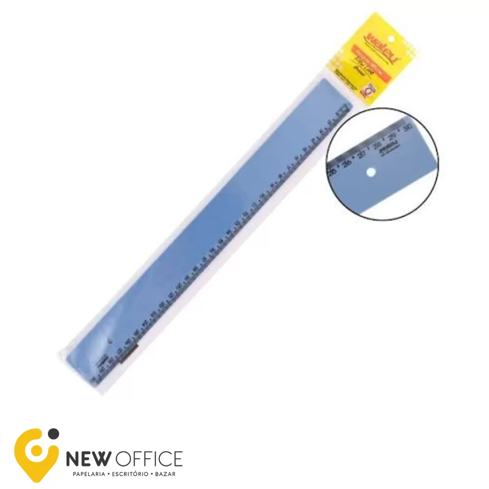 REGUA DE 30 CM NEW LINE AZUL PASTEL - MAXCRILL