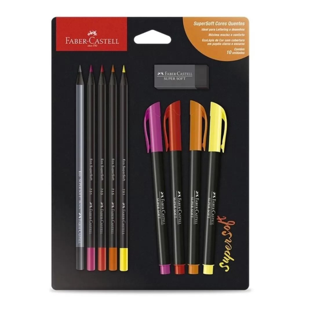 KIT SUPERSOFT CORES QUENTES- FABER-CASTELL