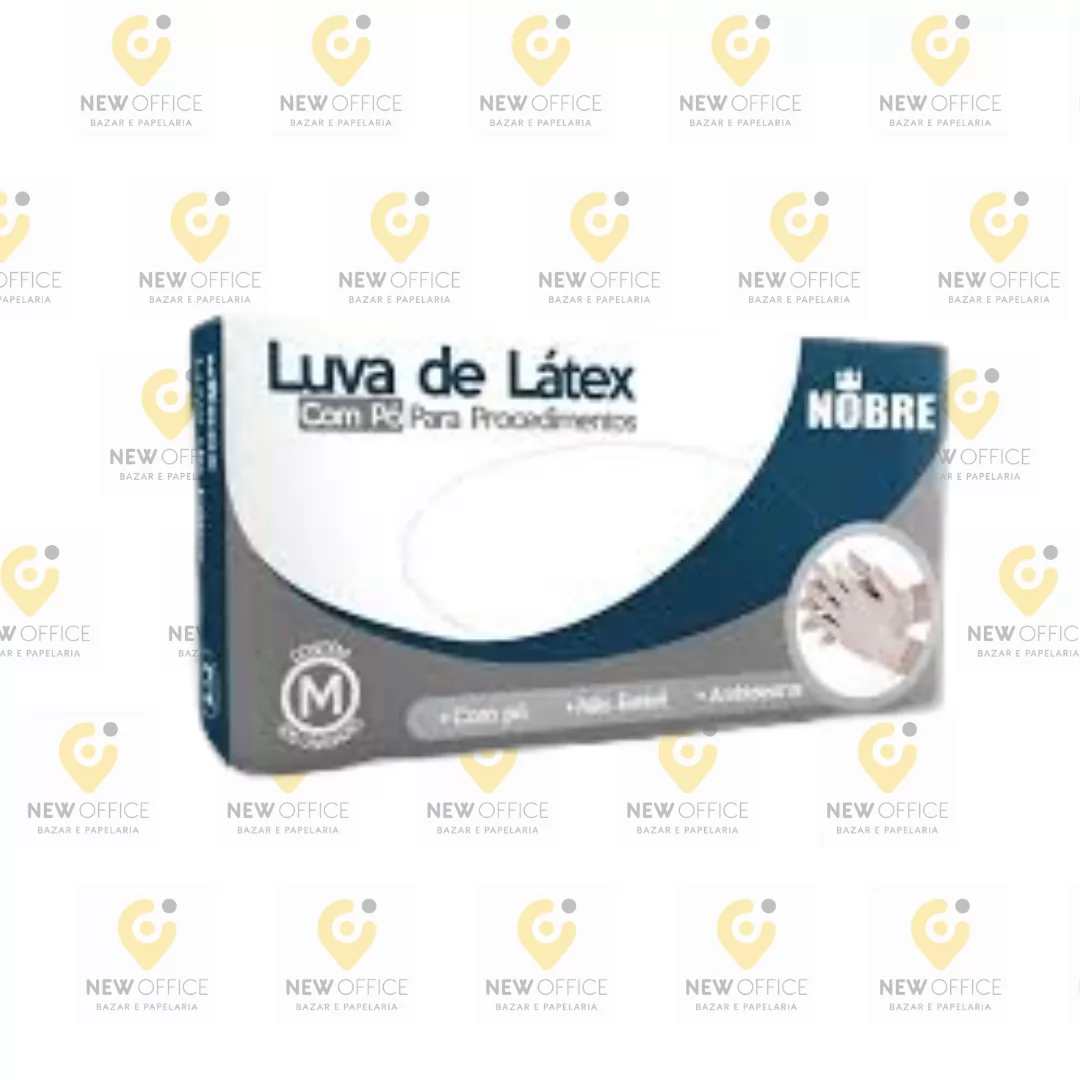 LUVA LATEX COM PÓ TAM. P C/100 UNIDADES- NOBRE