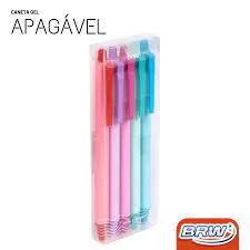 CANETA ESFEROGRÁFICA GEL APAGAVEL 0.7MM 5 CORES- BRW