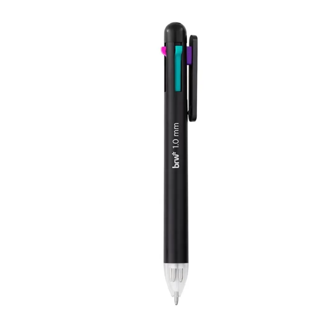 CANETA ESFEROGRÁFICA 1.0MM 4 CORES NEON -BRW