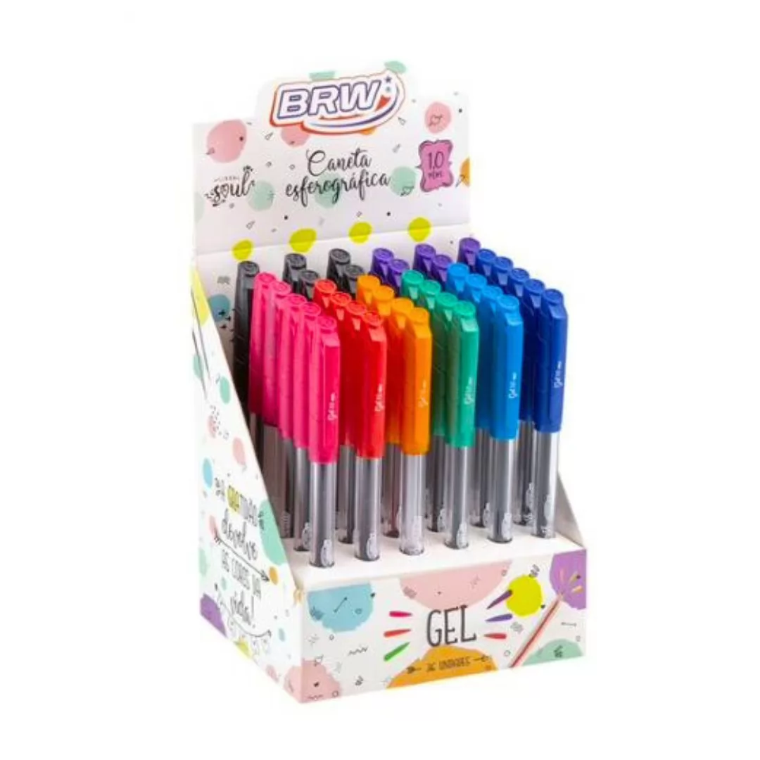 CANETA ESFEROGRÁFICA GEL 1.0MM CORES SORTIDAS- BRW
