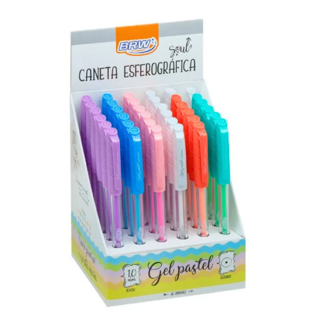 CANETA ESFEROGRÁFICA GEL 1.0MM TONS PASTEL- BRW
