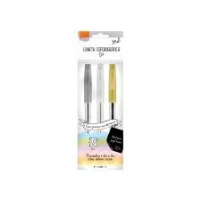 CANETA ESFEROGRÁFICA GEL 1.0MM BRANCA/ PRATA/ DOURADA - BRW