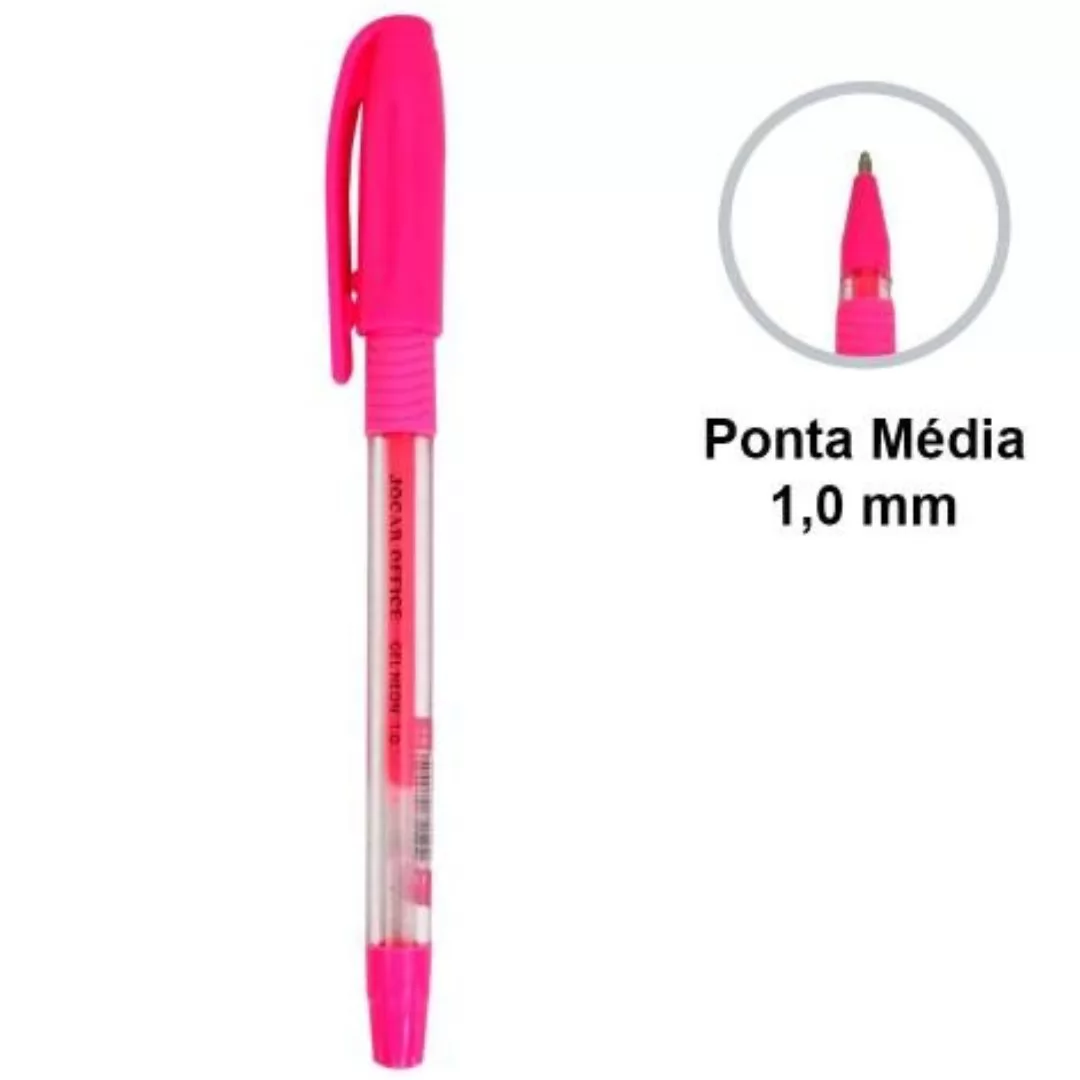 CANETA ESFEROGRÁFICA 1.0MM ROSA NEON- JOCAR OFFICE