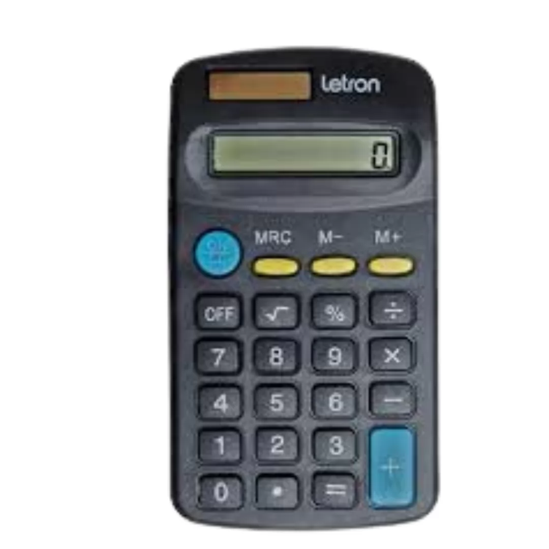 CALCULADORA DE BOLSO 8 DIGITOS PRETA BASIC SOLAR - LETRON