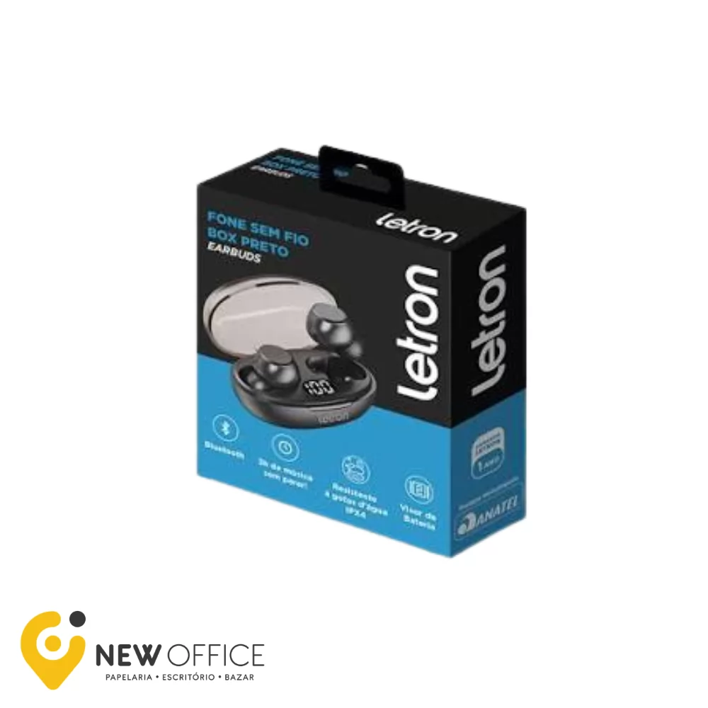 HEADPHONE SEM FIO BEAT PRETO ESTEREO BLUETOOTH DRIVER 40 MM- LETRON
