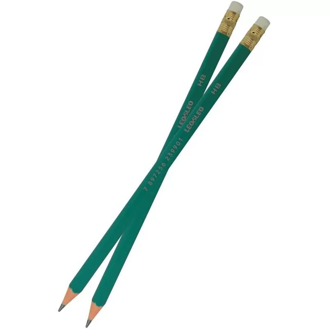 LAPIS GRAFITE HB RESINA VERDE SEXTAVADO BORRACHA LEOELEO