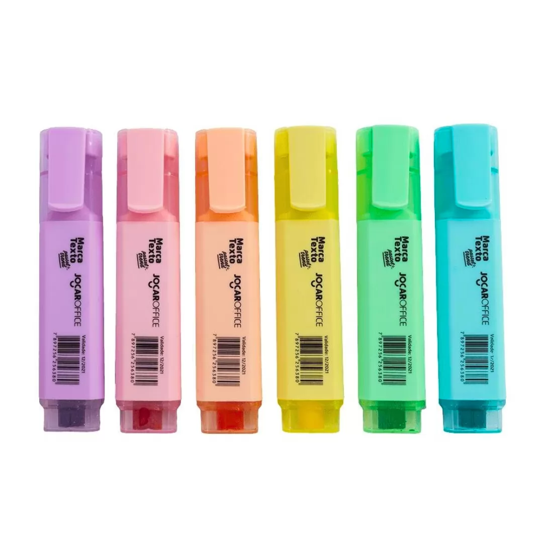 MARCA TEXTO CORES PASTEL SORTIDAS TREND -JOCAR OFFICE