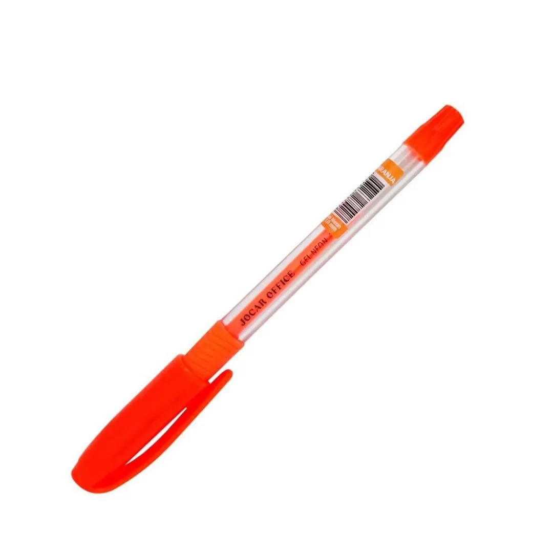 CANETA ESFEROGRÁFICA 1.0MM LARANJA NEON- JOCAR OFFICE