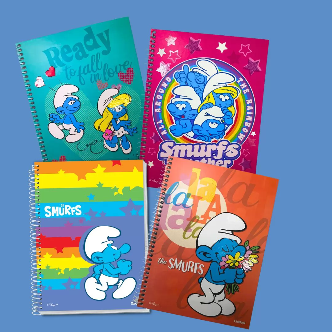 CADERNO UNIVERSITÁRIO 1M 80 FLS SMURFS- CREDEAL