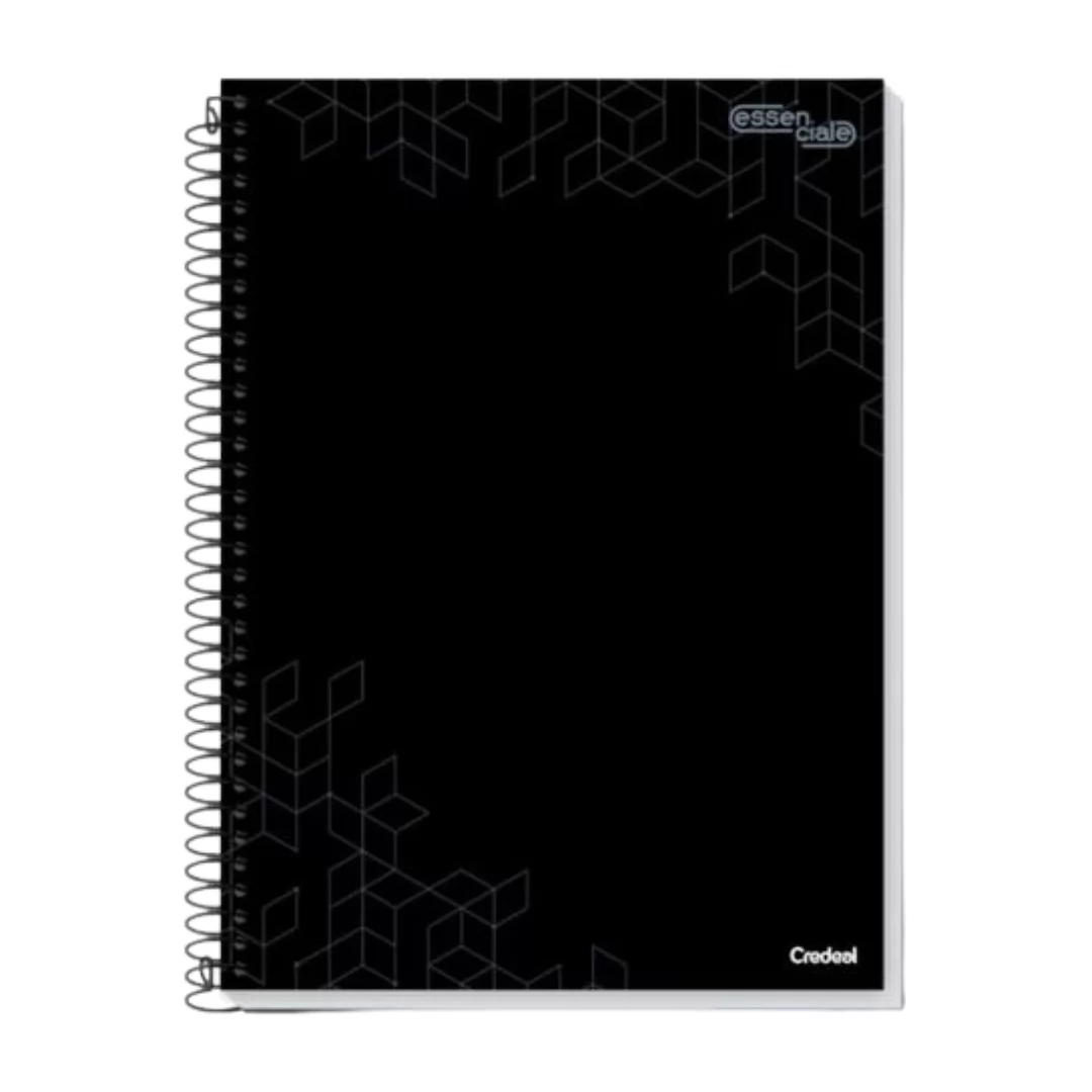 CADERNO UNIVERSITÁRIO 1M 80 FLS ESSENCIALE PRETO-CREDIAL