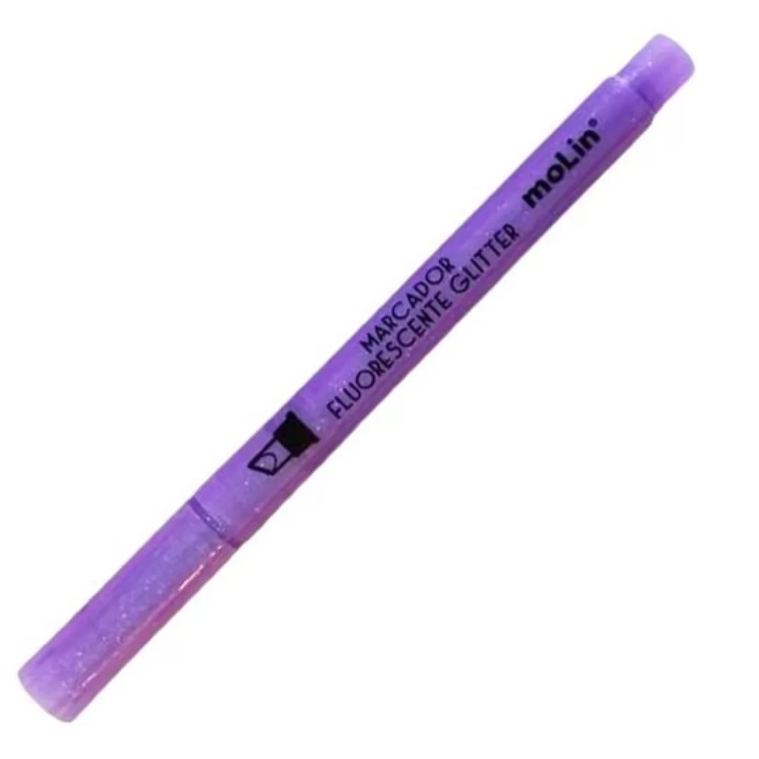 MARCA TEXTO FLUOR GLITTER LILAS -MOLIN