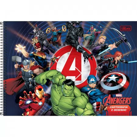 CADERNO ESPIRAL CARTOGRAFIA E DESENHO AVENGERS - TILIBRA