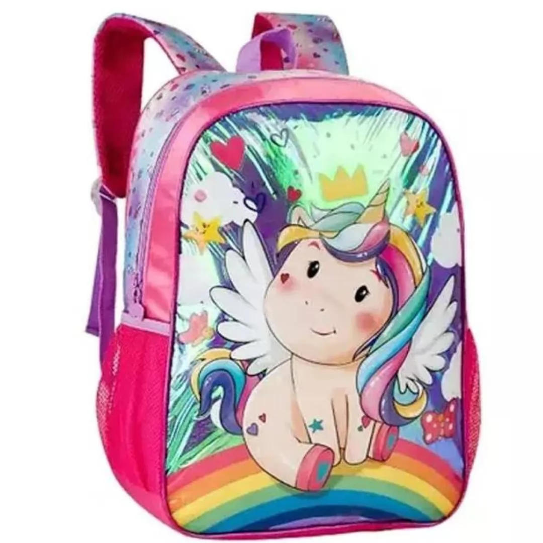 MOCHILA DE COSTAS HOLOGRÁFICA UNICORNIO- CLIO