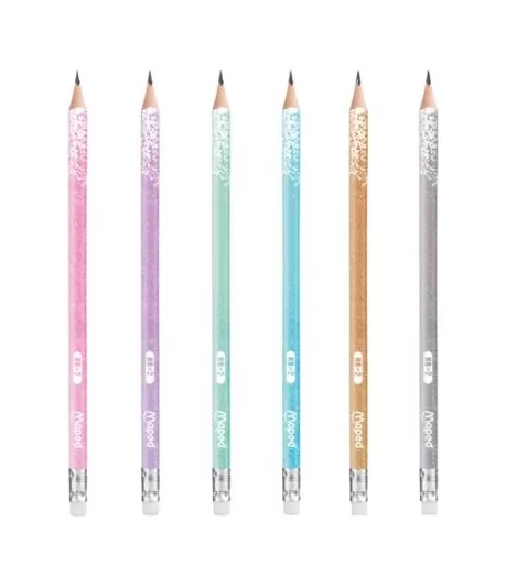 LAPIS GRAFITE HB BLACKPEPS GLITTER COM BORRACHA - MAPED
