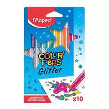 CANETA HIDROGRAFICA COLORPEPS GLITTER 10 CORES- MAPED