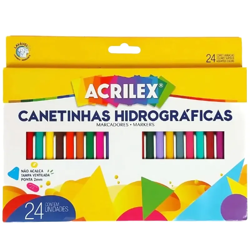 CANETINHA HIDROGRAFICA 24CORES - ACRILEX