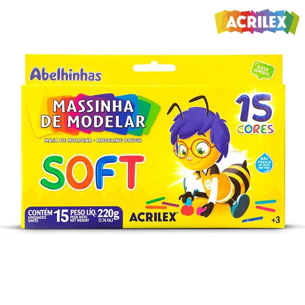 MASSINHA SOFT 15 CORES - ACRILEX