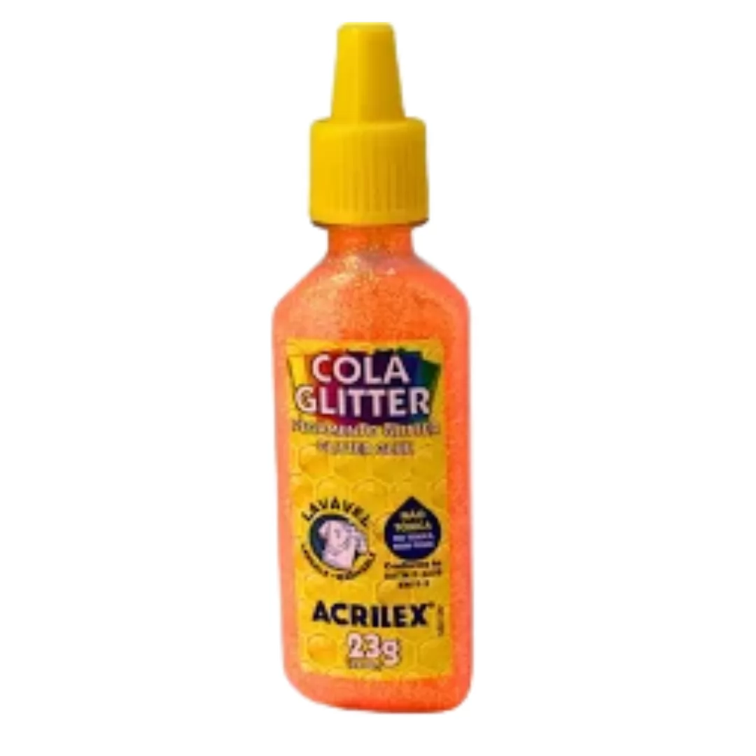 COLA GLITTER 23G LARANJA -ACRILEX