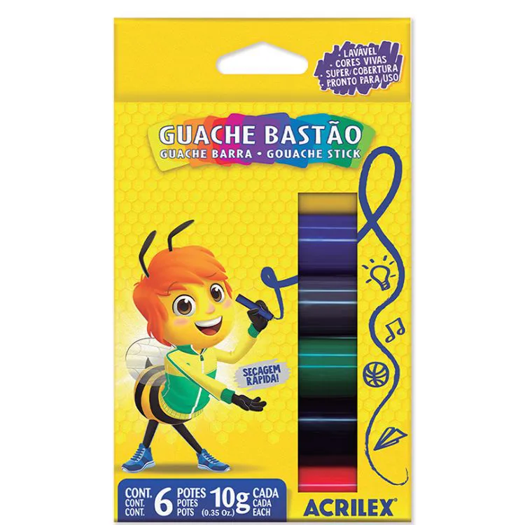 GUACHE BASTAO 10G 6 CORES -ACRILEX