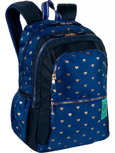 MOCHILA G 2 COMP CAPRICHO WISHES  AZUL- SESTINI