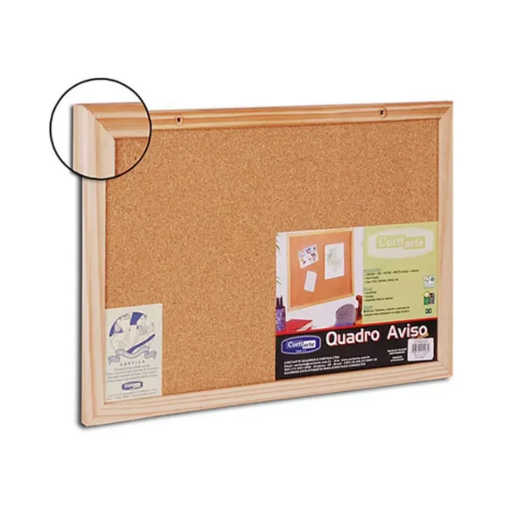 QUADRO DE CORTICA STD MADEIRA 60X45CM 1 FACE- CORTIARTE