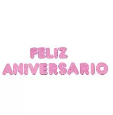 PAINEL EVA GLITTER FELIZ ANIVERSARIO 16PC AZ 13CM- EVAMAX