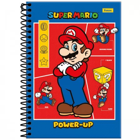 CADERNO UNIVERSITÁRIO 80F 1M SUPER MARIO BROS- FORONI