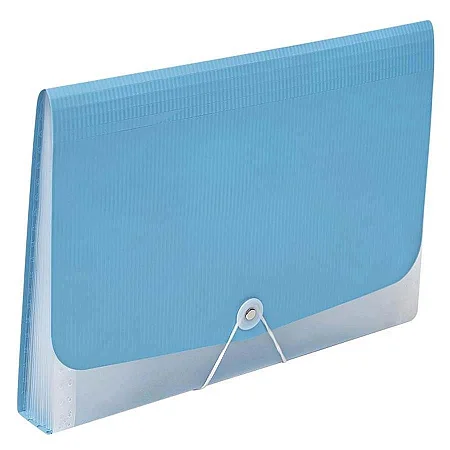 PASTA SANFONADA A/4 C/12DV  AZUL- POLIBRAS