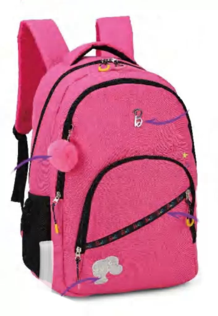 MOCHILA LAPTOP BARBIE PINK C/ POMPOM PINK LUXCEL