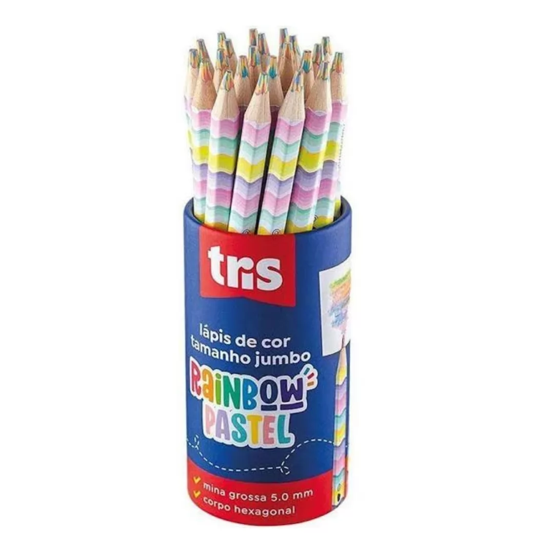 LAPIS DE COR TRIS RAINBOW PASTEL 5.0MM HEXAGONAL